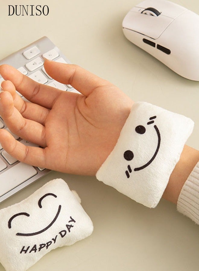 DUNISO 4 Pcs Mouse Pad Wrist Rest, Smiling Face Keyboard Wrist Cushion, Lightweight Computer Wrist Support, Wrist Cushion For Keyboard, Movable Soft Wrist Rest 8.6cm For Office Laptop Gaming (White) - Image 4