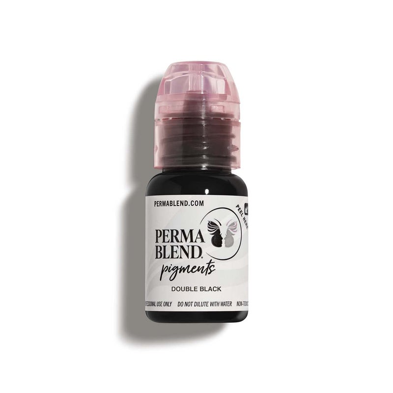 Perma Blend - Double Black - Microblading Ink for Permanent Eyeliner - Professional Tattoo Ink - Dark Carbon Based Black Tattoo Ink Makeup - Vegan (0.5 oz) - Image 1