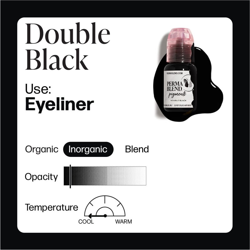 Perma Blend - Double Black - Microblading Ink for Permanent Eyeliner - Professional Tattoo Ink - Dark Carbon Based Black Tattoo Ink Makeup - Vegan (0.5 oz) - Image 4