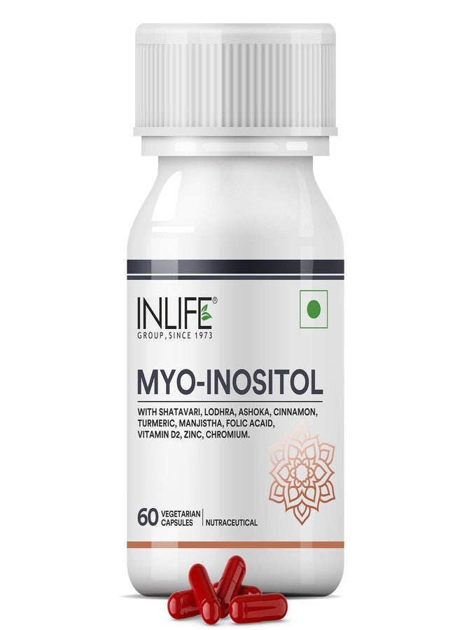 INLIFE Myo Inositol Supplement | Shatavari, Zinc, Folic Acid Chromium, Vitamin D | Balance For Women - 60 Vegetarian Capsules (Pack of 1) - Image 1