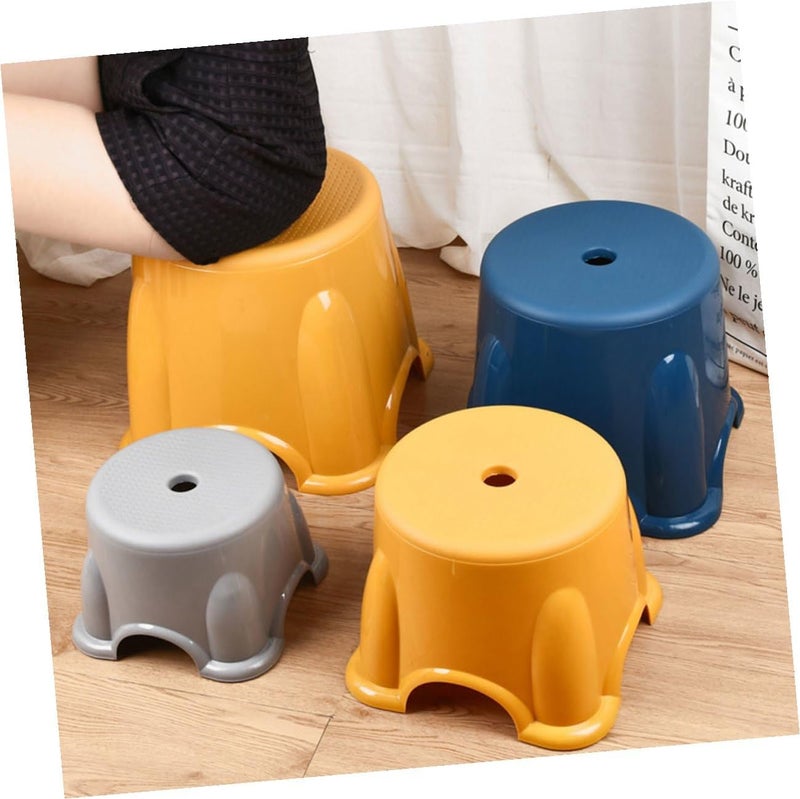 Thickened Large Non-Slip Plastic Stool Home Footstool Bathroom Step Stool 29x25 Cm Navy Blue - Image 5