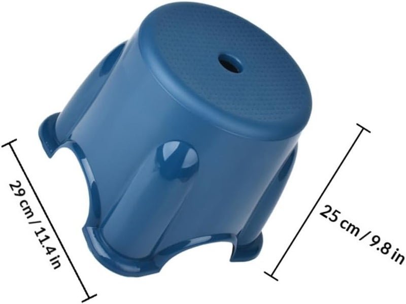 Thickened Large Non-Slip Plastic Stool Home Footstool Bathroom Step Stool 29x25 Cm Navy Blue - Image 3