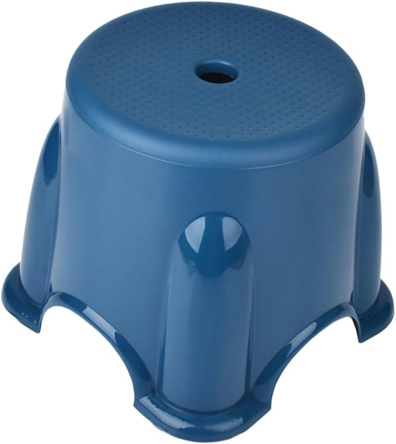 Thickened Large Non-Slip Plastic Stool Home Footstool Bathroom Step Stool 29x25 Cm Navy Blue - Image 1