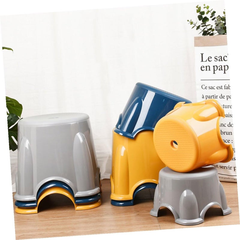 Thickened Large Non-Slip Plastic Stool Home Footstool Bathroom Step Stool 29x25 Cm Navy Blue - Image 2