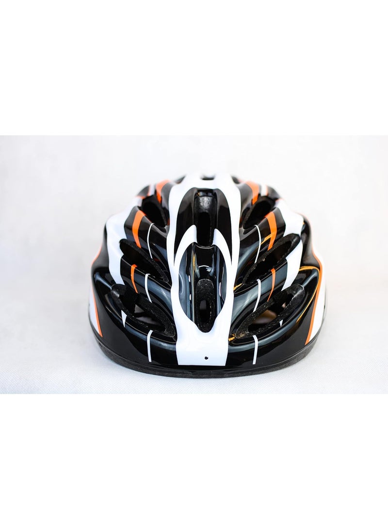 Road Sports Cycling Helmet - White; Orange and black