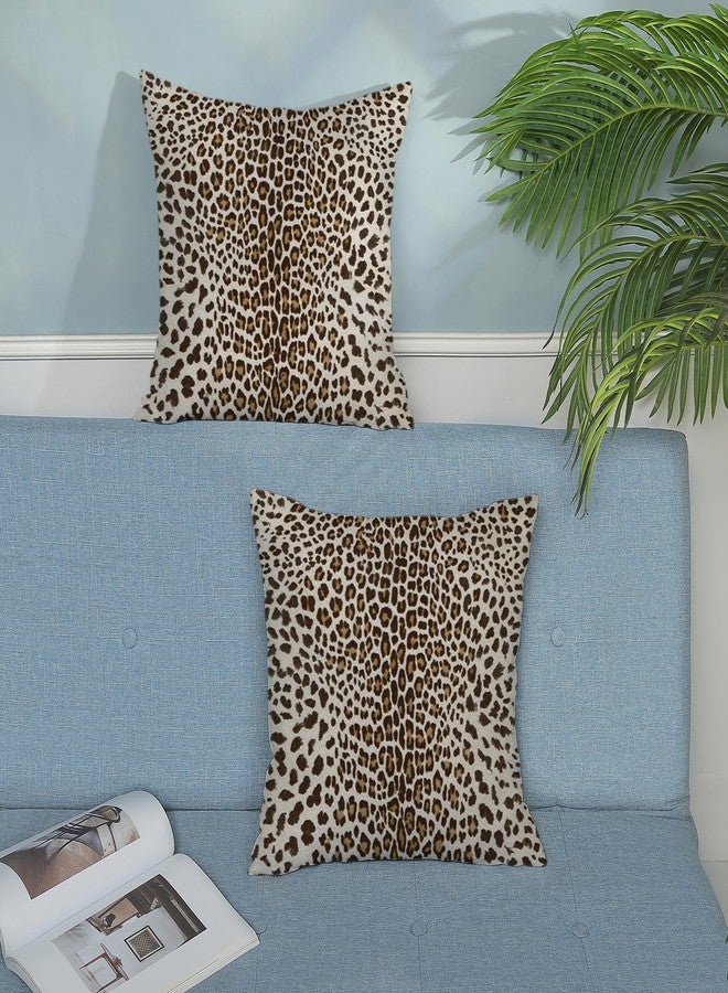 OFIRD Leopard Pillow Covers 18x18 Inches Pack of 2,Cheetah Print Brown Throw Pillow Covers Animal Skin Modern Pillowcase Decoration Farmhouse Decorative Linen Cushion Cover Decor for Home Couch Sofa - Image 3