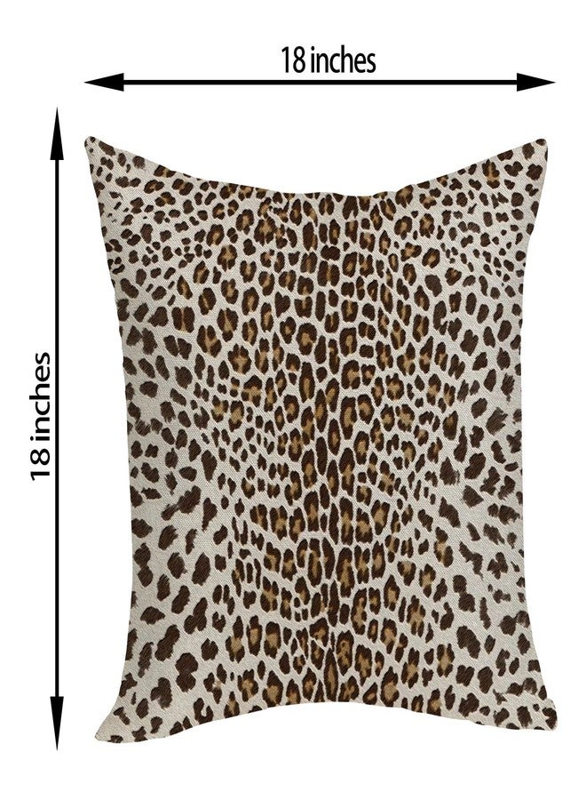 OFIRD Leopard Pillow Covers 18x18 Inches Pack of 2,Cheetah Print Brown Throw Pillow Covers Animal Skin Modern Pillowcase Decoration Farmhouse Decorative Linen Cushion Cover Decor for Home Couch Sofa - Image 2