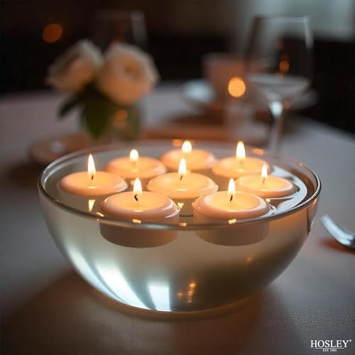 Hosley Set of 12 White Unscented Floating Candles Mini Candle Discs 1.6" Floating Candles for Centerpieces with Smokeless Cotton Wick Ideal Floating Candle for Weddings & Home Décor - Image 2