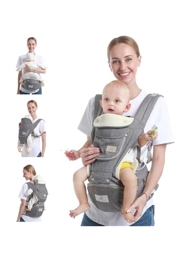 HOOKOR 6-in-1 Baby Hip Seat Carrier Baby Waist Stool for Child Ergonomic Infant Carrier with Hip Seat Kangaroo Bag Front and Back Baby Holder Carrier 3-36 Months - Image 1