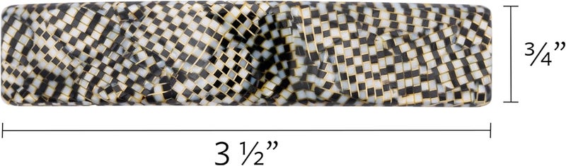 France Luxe Classic Rectangle Hair Barrette in Opera Silver - Image 2