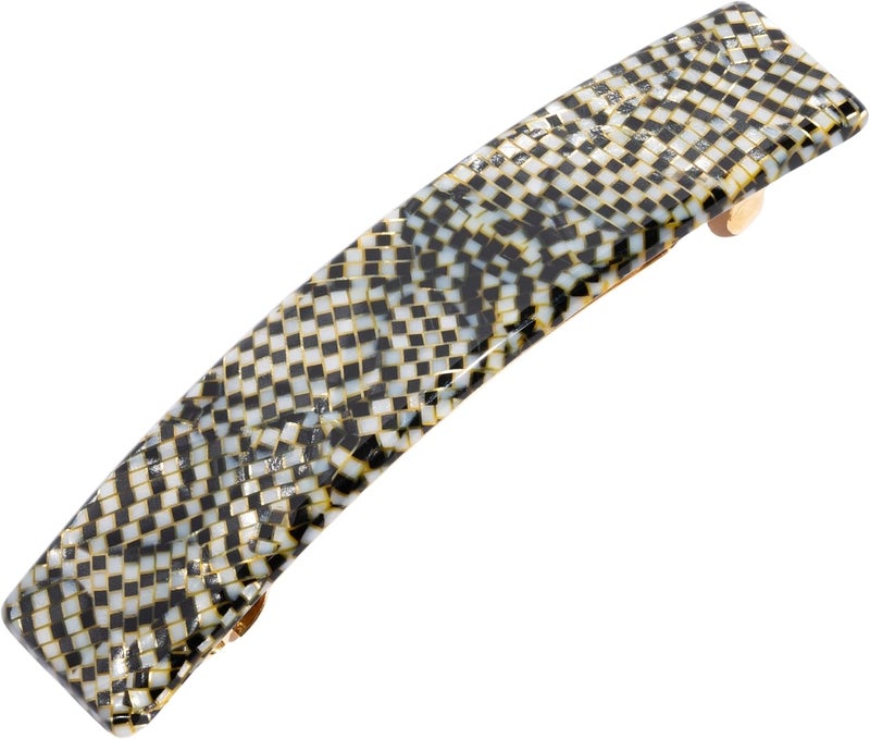 France Luxe Classic Rectangle Hair Barrette in Opera Silver - Image 1