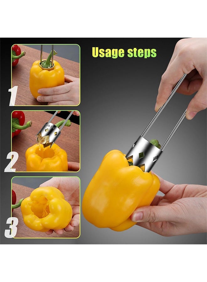 Quantum 2 Stainless Steel Fruite Corer, Multifunctional Fruit And Vegetable Core Remover, Kitchen Gadgets for Pepper, Pineapple Apple Corer - Image 4