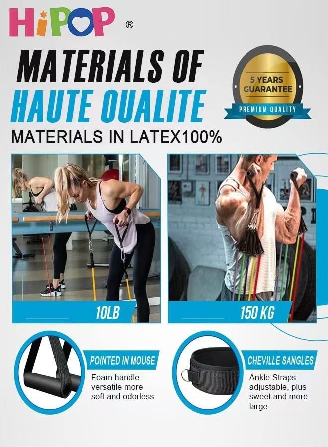 HIPOP Exercise Band with 5 Different Levels Up to 180 lbs, Ideal for TRX or Home Gym, Multi-Coloured - Image 4