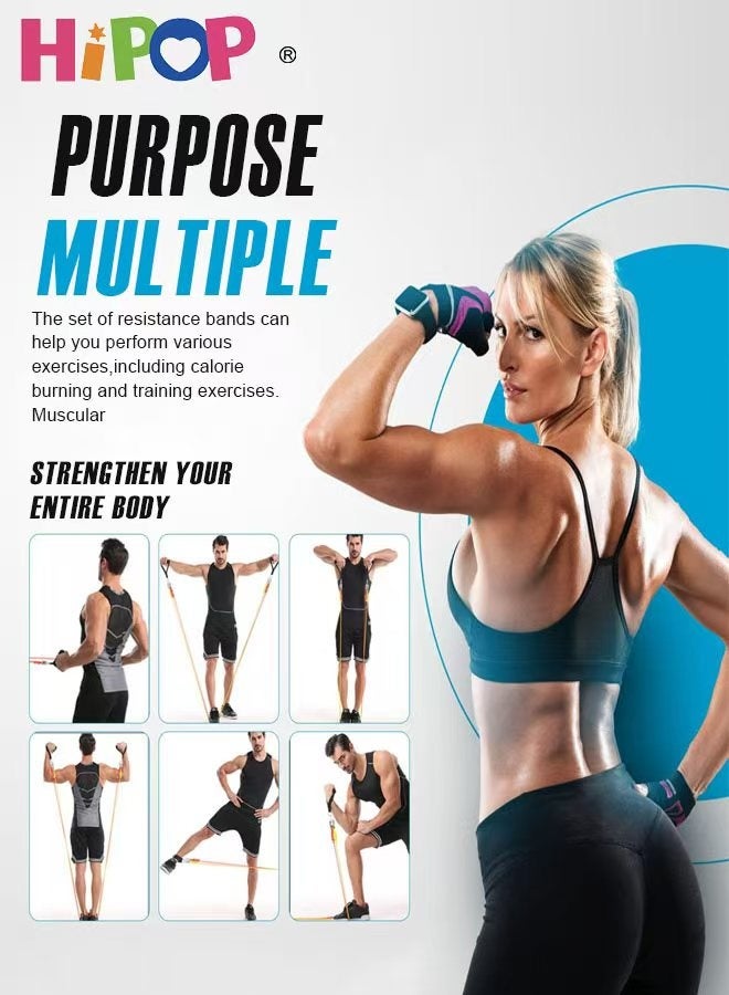 HIPOP Exercise Band with 5 Different Levels Up to 180 lbs, Ideal for TRX or Home Gym, Multi-Coloured - Image 5