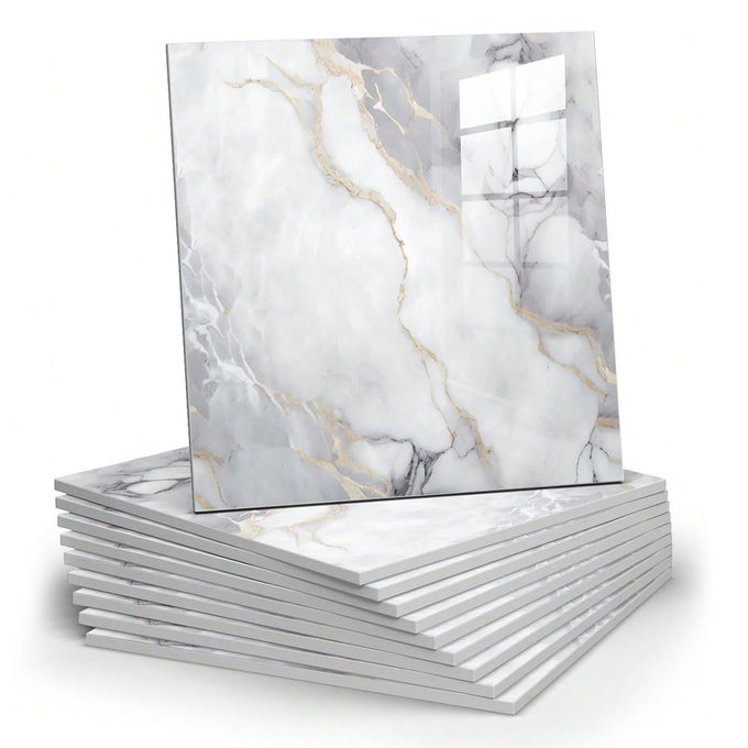 10PCS MARBLE PEEL AND STICK BACKSPLASH WATERPROOF WASHROOM WALL PANELS PEEL AND STICK TILE PVC FOAM WALL PANELS FOR KITCHENBATHROOMLIVING ROOMCOLORFUL NOT REAL TILE118 X 118
