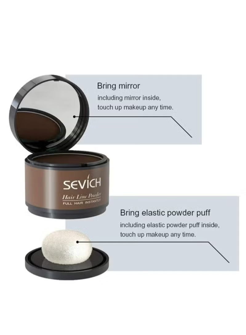 سيفيتش Instantly Hairline Shadow Hairline Powder غطاء سريع غطاء جذر الشعر الحواجب واللحية خط جذر الشعر لمس حتى لخفض خط الشعر مقاوم للرياح والعرق (بني داكن) - Image 3