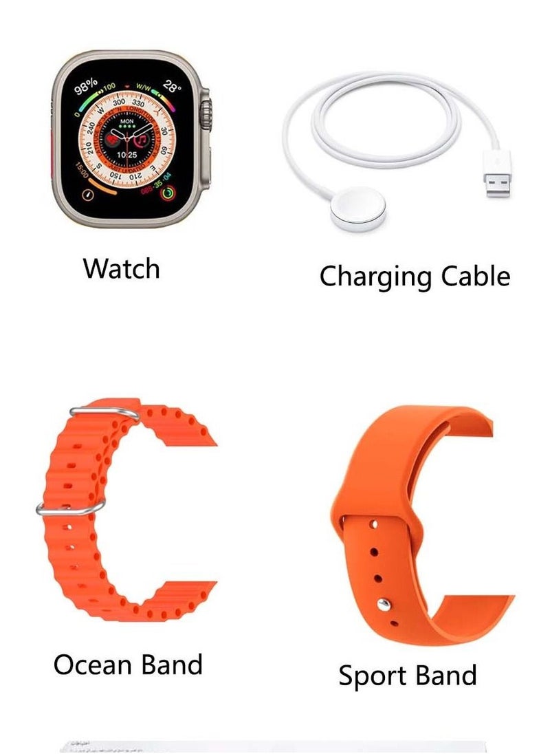 FEND - Fend Smart Watch Ultra With Two Set Strap and Genuine Leather Wallet Combo for Men's - Image 1