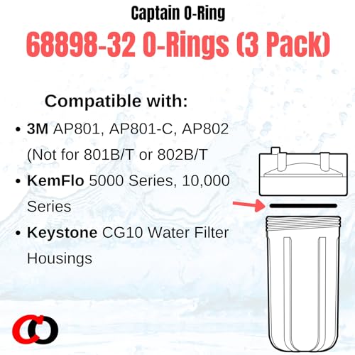 Captain O-Ring - 68898-32 Replacement O-Rings for 3M AP801, AP801-C, AP802, KemFlo 5000 & 10,000 Series Water Filters (3 Pack) - Image 2