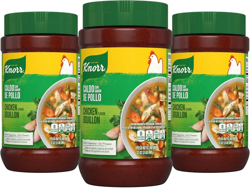Knorr مرقة دجاج كنور المجففة - 3 عبوات، 2 رطل لكل منها، خالية من الدهون والكوليسترول - Image 1