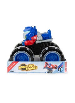 TOMY John Deere Transformers Optimus Prime Monster Treads Lightning Wheels Toy, Blue LED Light-Up Wheels, Durable Monster Truck for Creative Outdoor Play, For Boys & Girls of Ages 3+  - Image 1