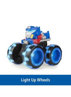 TOMY John Deere Transformers Optimus Prime Monster Treads Lightning Wheels Toy, Blue LED Light-Up Wheels, Durable Monster Truck for Creative Outdoor Play, For Boys & Girls of Ages 3+  - Image 2