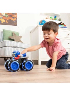 TOMY John Deere Transformers Optimus Prime Monster Treads Lightning Wheels Toy, Blue LED Light-Up Wheels, Durable Monster Truck for Creative Outdoor Play, For Boys & Girls of Ages 3+  - Image 5
