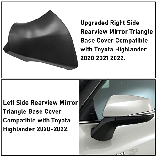 Jaronx Compatible with Toyota Highlander Side Mirror Triangle Base Cover 2020-2024, for Highlander Rearview Mirror Triangle Base Covers Trim (Left Side) - Image 2