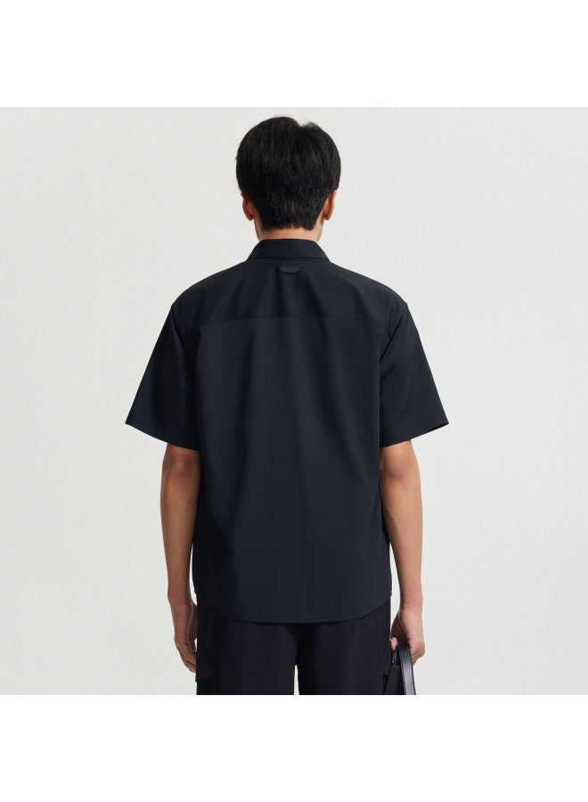 Cabbeen Men's Shirt Commuting Casual Summer Turn-down Collar Short Sleeve Casual Shirt - Image 3