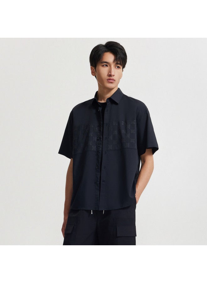Cabbeen Men's Shirt Commuting Casual Summer Turn-down Collar Short Sleeve Casual Shirt - Image 2