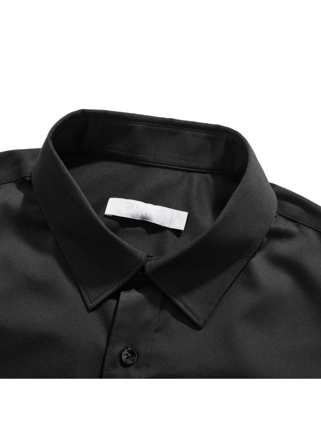 Cabbeen Men's Shirt Commuting Casual Summer Turn-down Collar Short Sleeve Casual Shirt - Image 5
