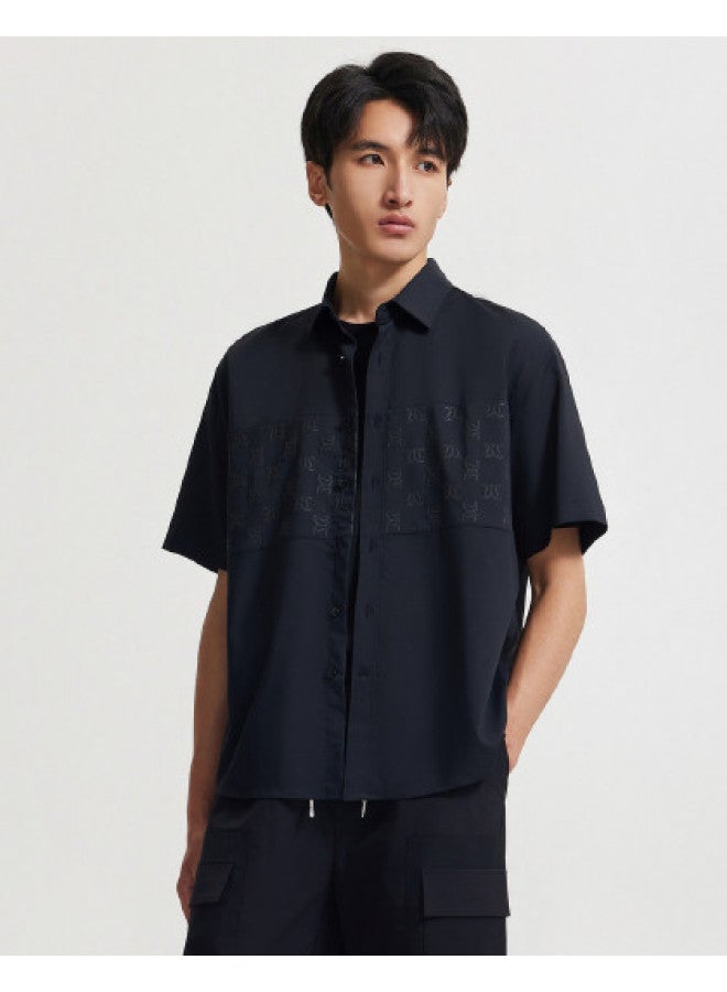 Cabbeen Men's Shirt Commuting Casual Summer Turn-down Collar Short Sleeve Casual Shirt - Image 1