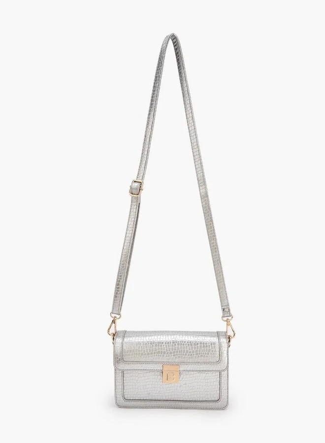 Flora Bella By Shoexpress Flora Bella Textured Crossbody Bag with Detachable Strap Ramadan Collection