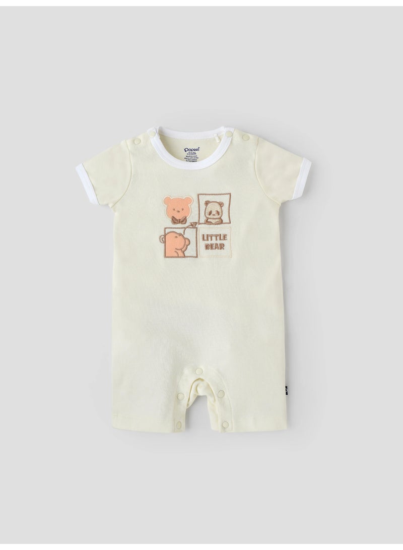 Popees Half Sleeve Romper for Baby Boys 0–6 Months | Soft Cotton Infant Romper | Newborn Daily Wear Playsuit | Comfortable Toddler Outfit for Sleepwear & Casual Wear - Image 1