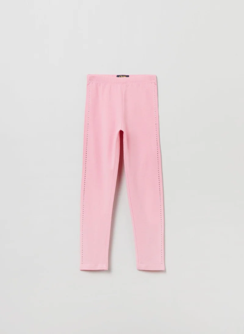 او في اس OVS Stretch Cotton Leggings With Diamantés