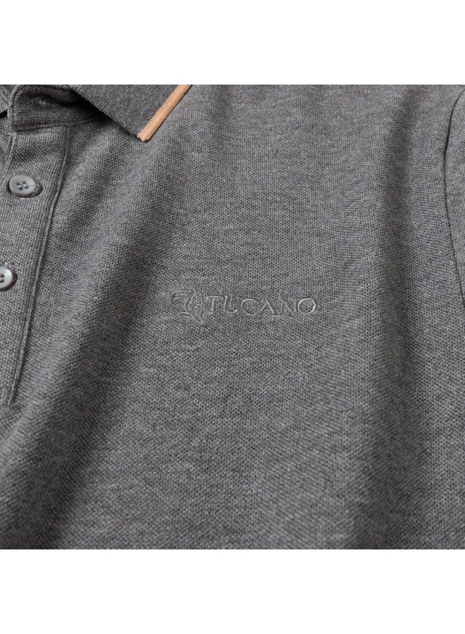 Tucano 7a Antibacterial + 100% Cotton Collar Business Casual Long Sleeve Polo Shirt For Men (spring/autumn Style) - Image 5