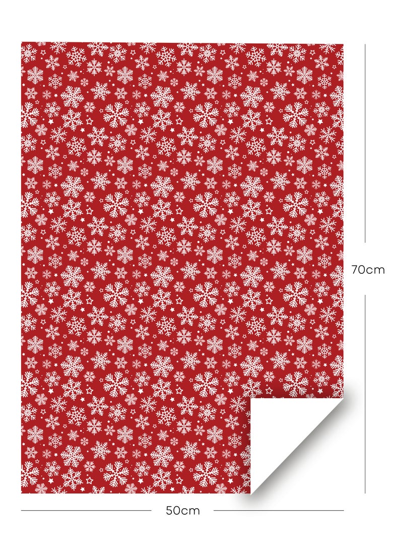 Share the Love Snowflakes, Red, Christmas Gift Wrapping Paper - Image 2