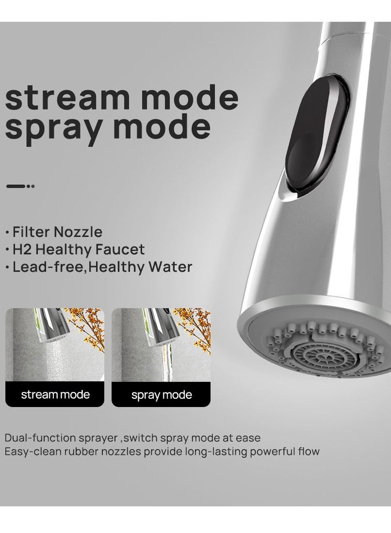 Jomoo 360° Rotating Kitchen Faucet with 2 Sprayer Modes, Water Saving Sink Tap, Chrome - Image 5