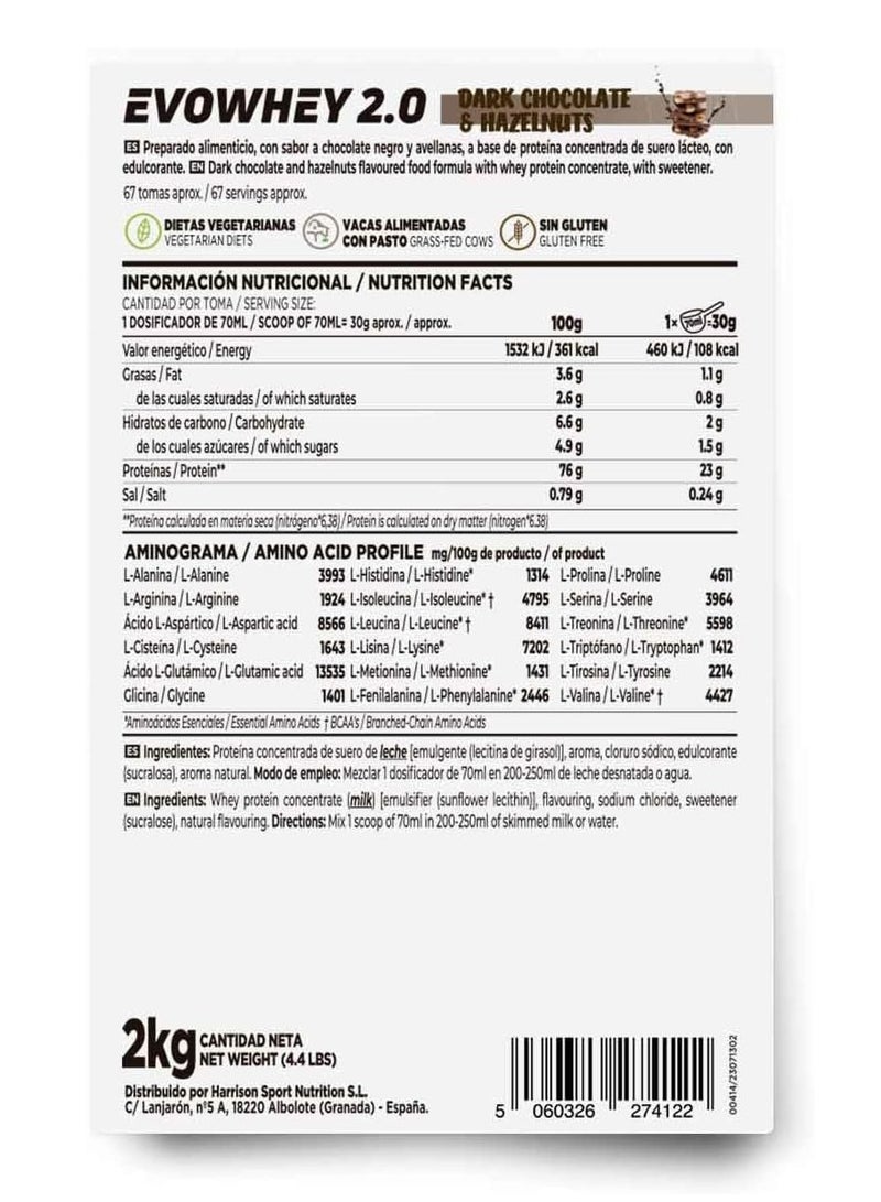 HSN Evowhey Protein 2.0 Chocolate & Hazelnuts - Image 2