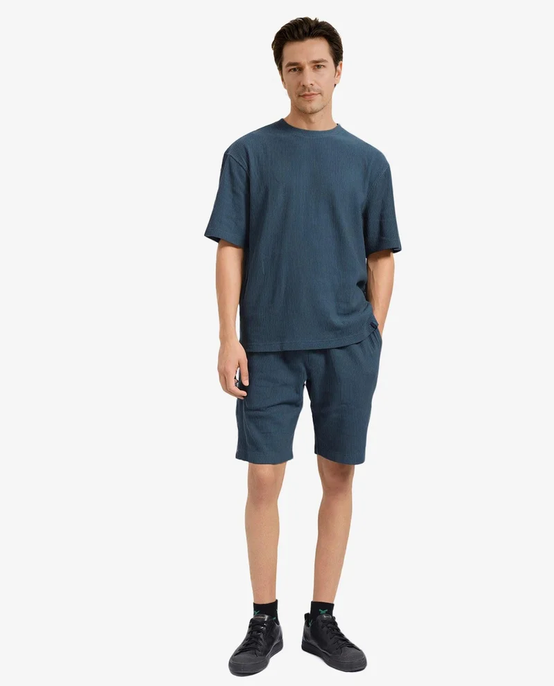 Rare Rabbit Men's Oversized Solid Textured T-Shirt