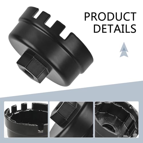 winterrock Oil Filter Wrench, Oil Filter Removal Tool, 64mm 14 Flute Oil Filters Wrench, Fits 2.5-5.7L Engine with Cartridge Style, for 4 Runner, RAV4, Highlander (Black) - Image 3