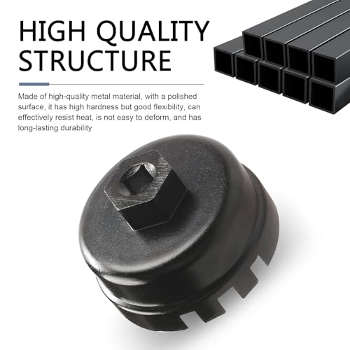 winterrock Oil Filter Wrench, Oil Filter Removal Tool, 64mm 14 Flute Oil Filters Wrench, Fits 2.5-5.7L Engine with Cartridge Style, for 4 Runner, RAV4, Highlander (Black) - Image 4