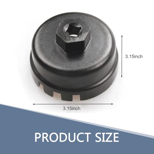 winterrock Oil Filter Wrench, Oil Filter Removal Tool, 64mm 14 Flute Oil Filters Wrench, Fits 2.5-5.7L Engine with Cartridge Style, for 4 Runner, RAV4, Highlander (Black) - Image 2