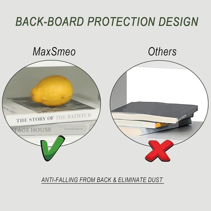 MaxSmeo مكتبة MaxSmeo بيضاء، طاولة صغيرة بجانب السرير للمساحات الصغيرة، طاولة جانبية على طراز منتصف القرن الحديث مع مساحة تخزين وأرجل من الخشب الصلب لغرفة النوم أو غرفة المعيشة (لون أبيض) - Image 5