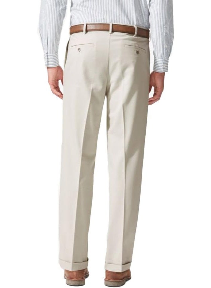 Dockers Men's Relaxed Fit Comfort Pants-Pleated, Porcelain Khaki, 36W x 32L - Image 3