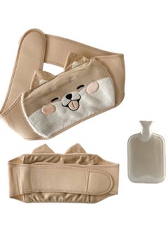 breathe Water Bottle with Cat Design, Triple with Velvet Cloth Cover and Waist Belt for Heat and Cold Therapy to Relieve Back Pain  - Image 2