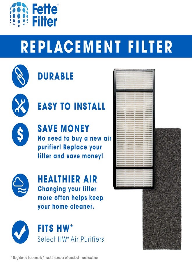 Fette Filter - Air Purifier Filter and Pre-Filter Compatible with Honeywell True HEPA Filter H HRF-H1, HRF-H2 & Filter B HRF-B1, HRF-B2 -(2 HEPA and 4 Pre-Filters) - Image 4