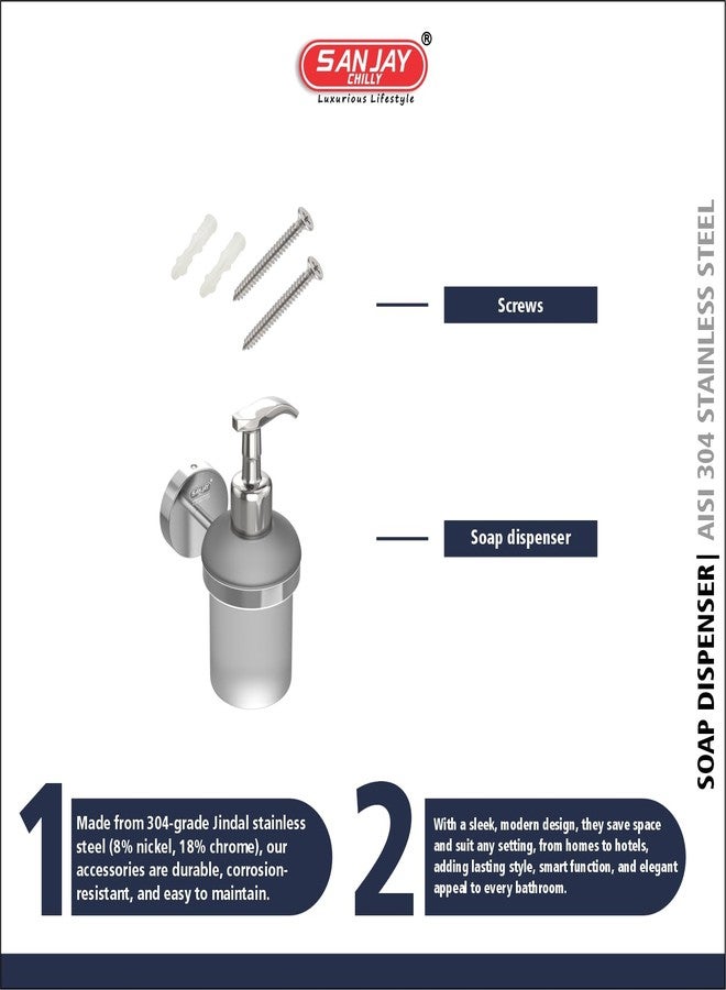 Sanjay Chilly Stello Series Soap Dispenser for Bathroom | Stainless Steel Wall Mounted Handwash & Shampoo Dispenser | Durable & Premium Finish - Image 4