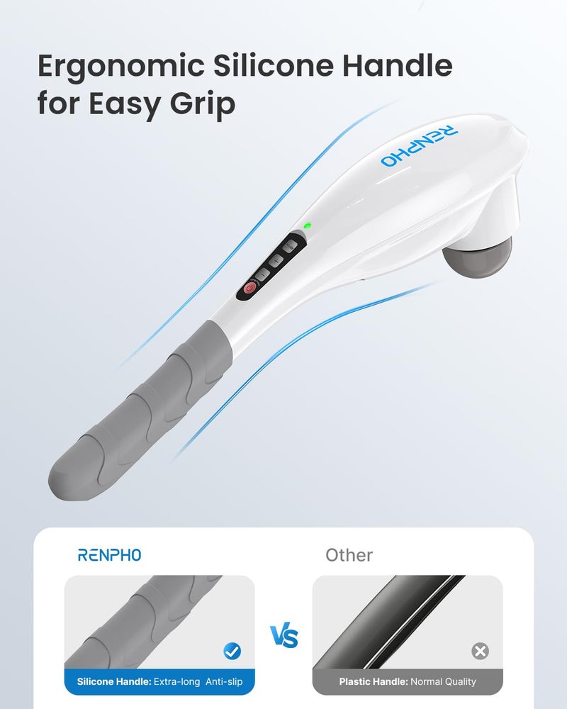 RENPHO Rechargeable Handheld Back Massager, Cordless Electric Neck Massage Tool for Shoulder, Foot, Leg, Calf, Christmas Birthday Gifts for Women and Men - Image 3