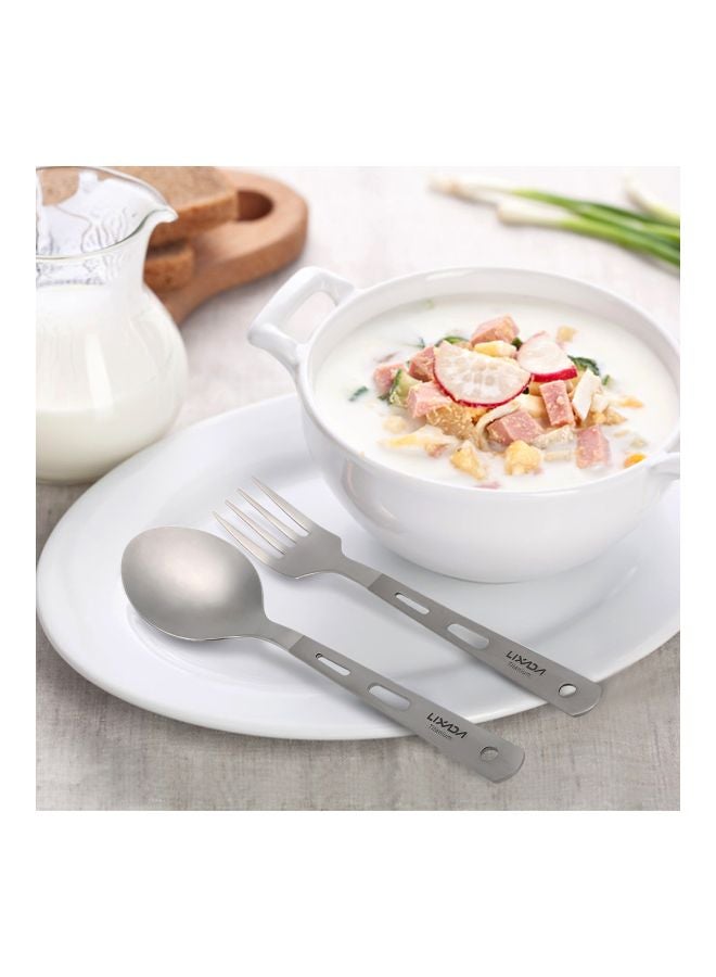 NIBEMINENT 5-Piece Camping Cutlery Set Spoon 16.8, Cutter 18.4, Fork 16.2, Chopstick 23cm - Image 4