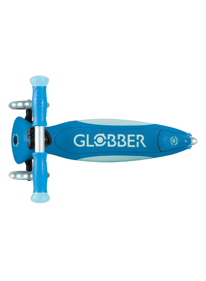 Globber Elite Lights Glow 3-Wheel Foldable Kick Scooter (Blue) - Image 1